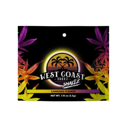 West Coast Treez Bob Saget Smallz 3.5g premium hybrid cannabis flower with sweet, earthy flavors
