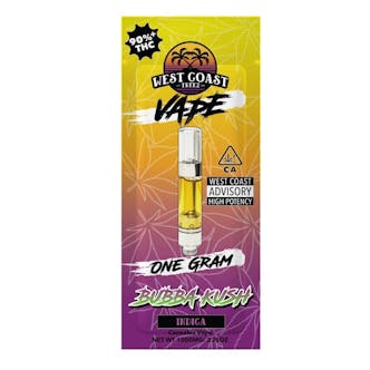 Bubba Kush 1g indica vape cartridge by West Coast Treez