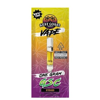 GSC 1g hybrid vape cartridge by West Coast Treez
