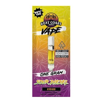 Sour Diesel 1g hybrid vape cartridge by West Coast Treez